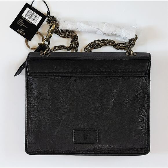 NWT FRYE Jade Leather Studded Weave Trim Chain Srtap Shoulder Bag - Picture 7 of 11